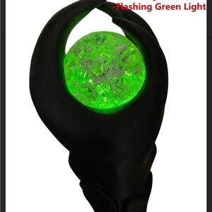Black Staff with Flashing Green Light